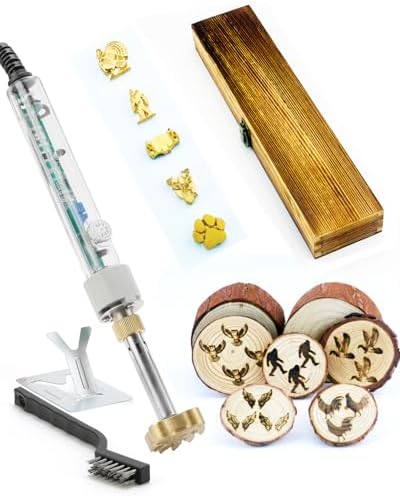 5Pc 1" Western Branding Irons Kit with Electric Tool, Handmade Crafts Gift by AIMOADO