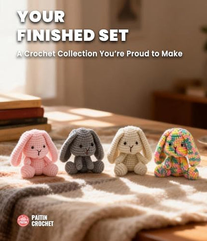 PAITIN Crochet Kit for Adults Beginners – DIY Amigurumi Craft Set with Yarn, Crochet Hooks and Easy Video Guide (Bunny) - Image 5