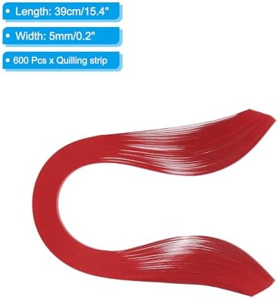 PATIKIL Quilling Strips Paper 600pcs 5mm 39cm Origami Paper Quilling Kits for Art DIY Hand Craft Christmas, Bright Red - Image 2