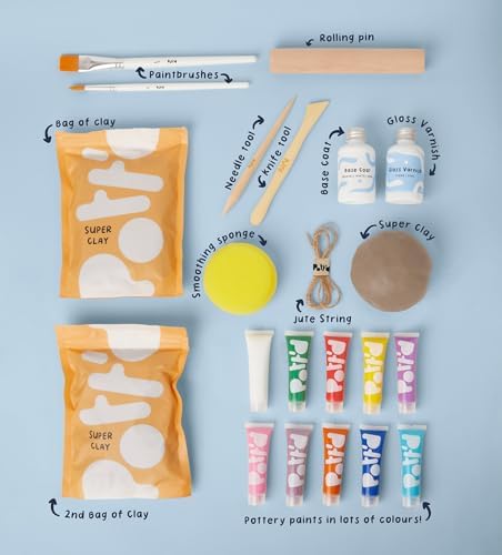 Pott'd Mini Pottery Kits | Air Dry Clay Pottery Kit for Adults | Includes Paints, Brushes, and Potters Tools | Free Online Step-by-Step Tutorial | Perfect for Beginners | Bring The Studio to Your Home - Image 3