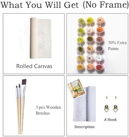 ZRIZQ Paint by Numbers Kit for Adults Beginner,Flower Landscape,16x20 - Image 4
