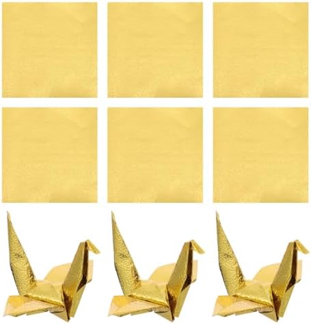 Kisangel Origami Paper 100Pcs 3.93X3.93 Inch Gold Foil Folding Paper Bulk Pack for Diy Crafts Handmade Art and Kids Folding Activities by Kisangel