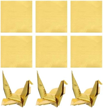 Kisangel Origami Paper 100Pcs 3.93X3.93 Inch Gold Foil Folding Paper Bulk Pack for Diy Crafts Handmade Art and Kids Folding Activities by Kisangel