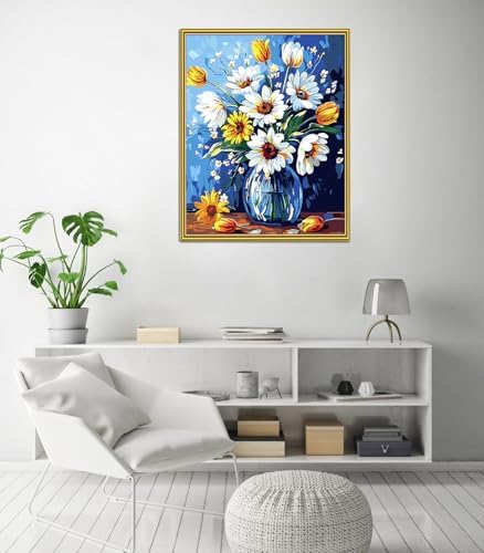 ZTOTZ Sunflower Paint by Numbers kit for Adults, Sunflower Paint by Numbers Adults Canvas Without Frame, DIY Flower Painting by Numbers for Gift Home Wall Decor(16x20inch) - Image 3