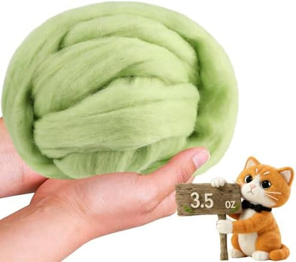 Wool Roving-3.5oz Needle Felting Wool, Soft Multi-Color Wool Fiber by VKEDA