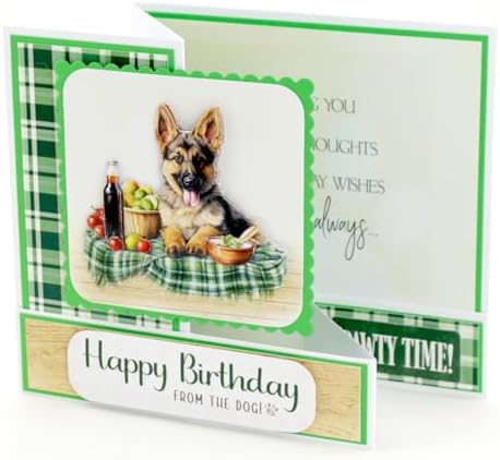 Katy Sue Designs Picnic Pups Die Cut Topper & Decoupage Collection. 4 Sheets of Dog-Themed Square Card Toppers & 4 Sheets of Matching Die Cut Decoupage Sheets for Card Making Supplies & Craft Supplies - Image 6