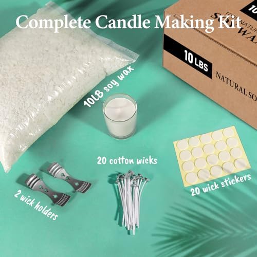 SAEUYVB 10 lbs Soy Candle Wax for Candle Making,Natural Soy Wax Flakes - Image 2