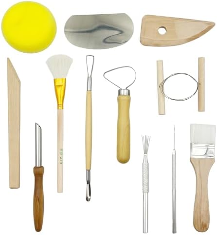 12PCS Pottery Tools Kit for Beginners Clay Sculpting & Ceramic mud Tools Set with Sponge Carving Supplies Cleaning Easy-to-Use Pottery Starter Kit for DIY Craft & Clay Modeling - Image 4