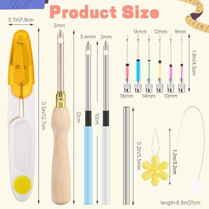 AUGSUN 13 Pcs Punch Needle Kit Embroidery Tool Set for Beginners Adults - Image 6