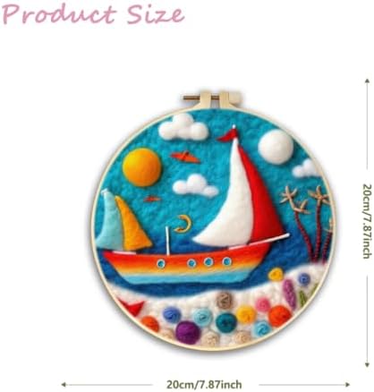 CaptainCrafts Needle Felting Kit for Adults Sailing Vessel sea Pattern - Image 2