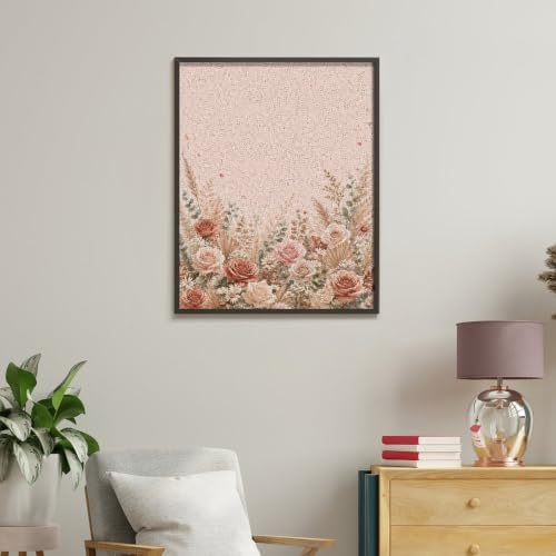 Bozfoxa Paint by Numbers Kit for Adults Beginner Blush Rose Meadow - Image 5