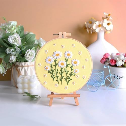 Louise Maelys Daisy Flower Embroidery Kit for Beginners, Floral Pattern - Image 5