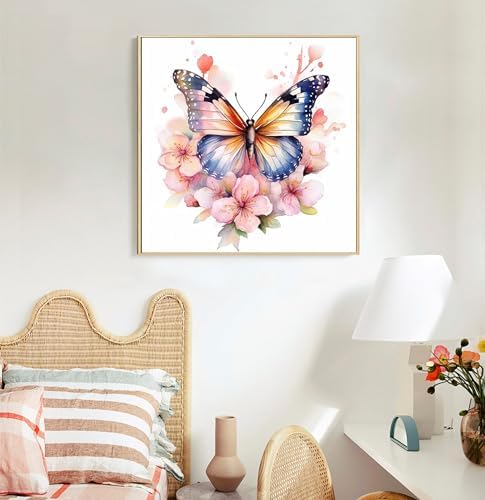 Offito Framed Paint by Numbers Kit for Adults Beginners, Butterfly Flowers - Image 3