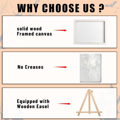 Ausanrl Gothic Framed Paint by Numbers Wooden Easel - Paint by Numbers Kit for Adults, Halloween Adult Paint by Number Kits on Canvas Framed, Gifts and Home Wall Decor 12x16inch - Image 5