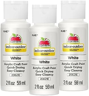 Apple Barrel Acrylic Paint in Assorted Colors (2 Ounce), 20621 Gloss White- (Pack of 3) by AppleBarrel