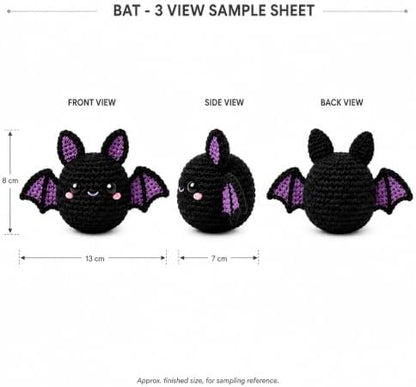 Halloween Bat Crochet Kit for Beginners, DIY Amigurumi Craft Kit - Image 6
