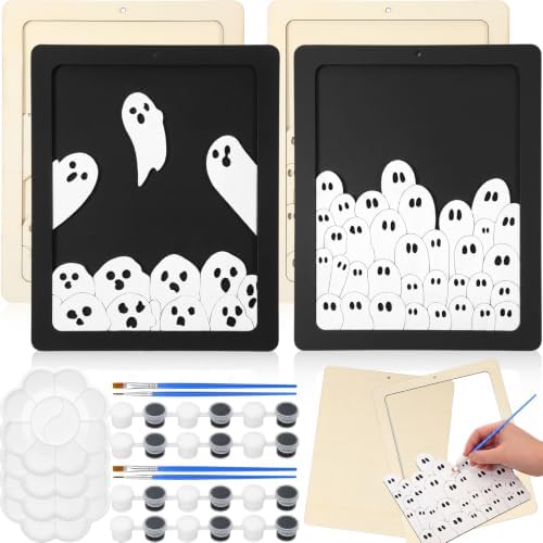 Weysat 4 Pcs Large Wood Halloween Frames,9.84 inches - Image 2