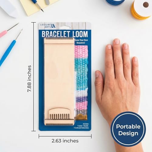 Leisure Arts Loom Bracelet Weaving, Bracelet Maker, Weaving Loom, Bead Loom, Bracelet Making Kit String, Weaving Kit, Beading Loom, Friendship Bracelet Making Kit, Weaving Loom for Adults - Image 5