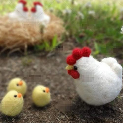 WellieSTR Needle Felting Kit Felt Animals Wool Felting DIY Kit : 1 Hen and 3 Chick - Image 2