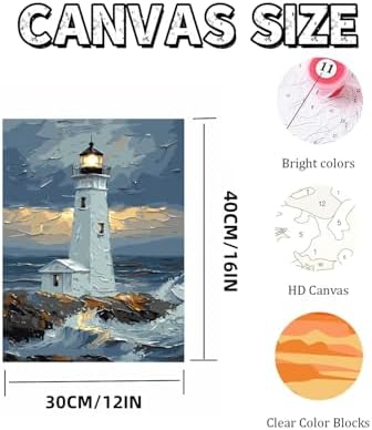 Mosaflare Lighthouse Paint by Numbers for Adults Beginner 12X16 inch - Image 5