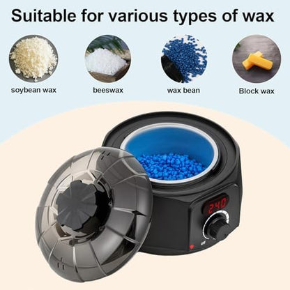 Haccah Professional Wax Warmer for Candle Making, Digital 16oz Wax Melting Pot with See Through lid, Candle Warmer for Adults, Beginners, Including Stove, Spoon, Gloves, Heat-Resistant pad - Image 3