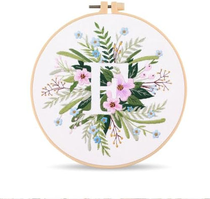 Harimau Letter F Pattern Embroidery Kit for Adult Beginners, Complete Starter Pack with 1 Hoop, Needles, Instruction Guide & Embroidery Stitch Video Tutorials by Unknown