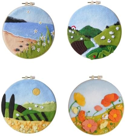 Needle Felting Landscape Kit Painting Making Set Needle Felt Starter Set - Image 5