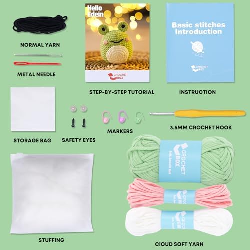 CrochetBox Frog Crochet Kit for Beginners, Easy Craft for Adults - Image 4