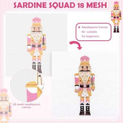 XunYee Needlepoint Canvas Kit, Nutcracker Soldier - Image 3