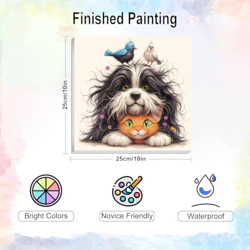 VIGEGU Dog Cat Paint by Numbers Kit for Adults Beginner with Framed - Image 4