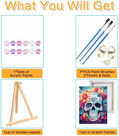 Meothan Framed Paint by Numbers Kits for Adults 12x16in with Wooden Easel - Image 4