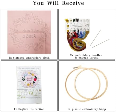 Nuberlic Funny Embroidery Kit for Beginners, Cross Stitch Kits - Image 3