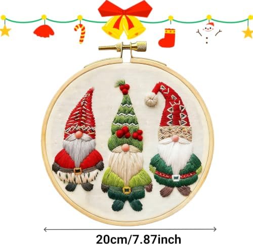 YOUDRN Christmas Embroidery Kits, Gnomes Embroidery Kits for Adults - Image 6