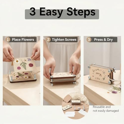 Baroce Mini Flower Press Kit, Flower Pressing Craft kit for Flowers Drying - Image 5