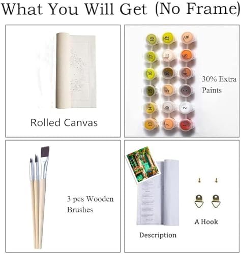 Landscape Paint by Numbers Kit for Adults Beginner,Flowers House,16x20" - Image 4