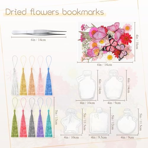 Taobary 91 Pcs DIY Dried Flowers Bookmarks Transparent, Fresh Color - Image 2
