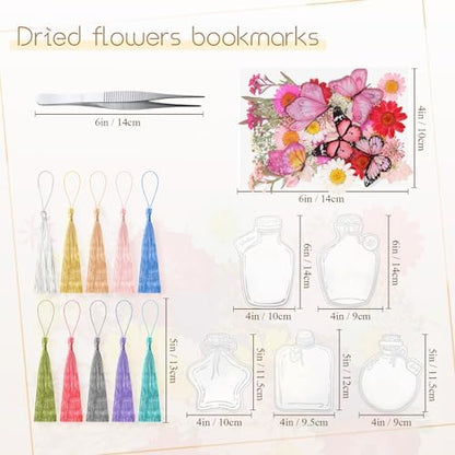 Taobary 91 Pcs DIY Dried Flowers Bookmarks Transparent, Fresh Color - Image 2