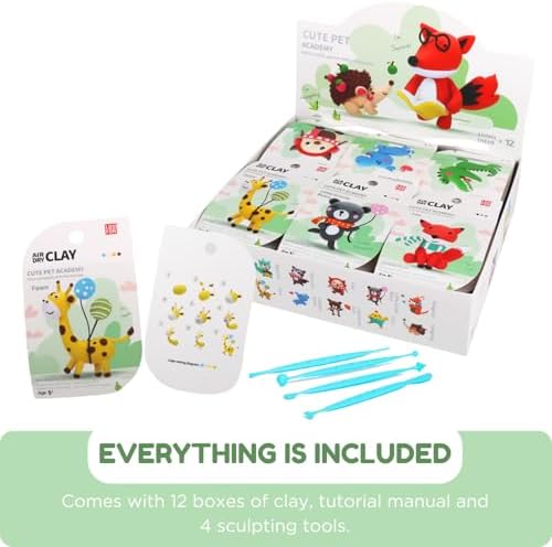 LOUFOR Air Dry Clay Kit -12 Animals Modeling Clay for Kids Arts and Crafts - Image 6