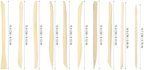 VILLCASE 30pcs Wooden Clay Sculpting Tools, 6.1'' Double Ended Clay Modeling Tools for Cutting Shaping Carving, Polymer Pottery Dough Ceramic Modeling Kit for Classrooms, Beginners, Group Activities - Image 3