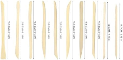 VILLCASE 30pcs Wooden Clay Sculpting Tools, 6.1'' Double Ended Clay Modeling Tools for Cutting Shaping Carving, Polymer Pottery Dough Ceramic Modeling Kit for Classrooms, Beginners, Group Activities - Image 3
