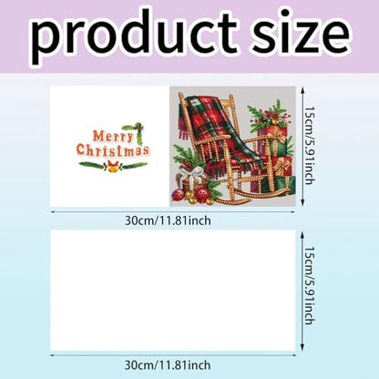 6Pcs Christmas Greeting Card DIY Diamond Art Painting Greeting Cards Blessing Folding Card Kit with White Envelopes Diamond Arts Crafts for Birthday Festival Gift-Christmas02 - Image 4