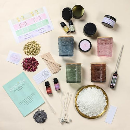 DARJEN Candle Making Kit for Adult, 4 Jars & 4 Tins Soy Wax Scented DIY Set - Image 3