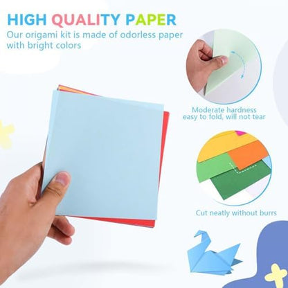 SenseYo 1500 Sheets Origami Paper Kit for Easy Fold Paper Beginner, 20 Colors 4 Inch x 4 Inch - Image 3