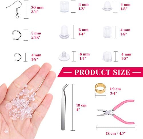 Earrings Hooks for Jewelry Making, Anezus 2000Pcs Earring Making Supplies Kit with Fish Hook Earrings, Earring Cards, Jewelry Plier, Earring Backs and Jump Ring for Jewelry Making and Earring Repair - Image 4