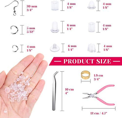 Earrings Hooks for Jewelry Making, Anezus 2000Pcs Earring Making Supplies Kit with Fish Hook Earrings, Earring Cards, Jewelry Plier, Earring Backs and Jump Ring for Jewelry Making and Earring Repair - Image 4
