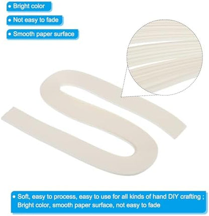 PATIKIL 240pcs Quilling Strips Paper 3/16"(5mm) 21"(54cm) Origami Paper Quilling Strip for Art DIY Hand Craft Christmas, Cream White - Image 3