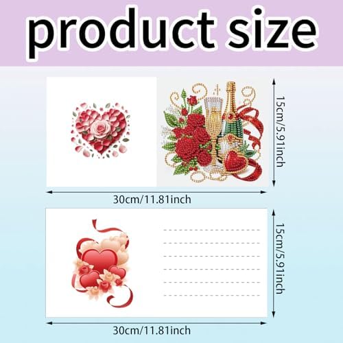 MaiYiYi 6 Packs DIY Rose Diamond Painting Art Greeting Cards Kit - Image 2