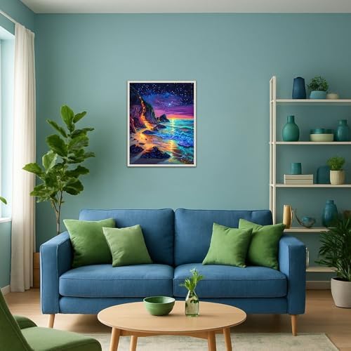 Banket Paint by Numbers Kit for Adults Beginner Beach DIY Painting Kits for Adults Starry Night Easy Adult Paint by Number Kits on Canvas Color by Numbers for Gifts Home Wall Decor 16x20 Inch - Image 4