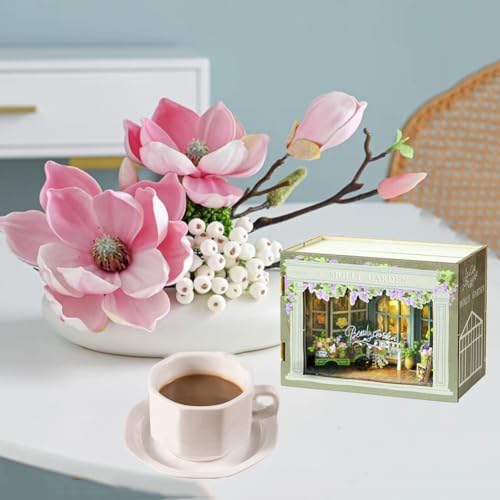 Mini 3D Wooden Doll House Craft Model with LED,DIY Miniature and Furniture Dollhouse Kit,Creative Room Idea for Valentine's Day Birthday Gift (Molly Garden) - Image 6