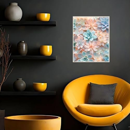 Banket Paint by Numbers Kit for Adults Beginner Succulent DIY Painting Kits for Adults Cactus Plants Easy Adult Paint by Number Kits on Canvas Color by Numbers for Gifts Home Wall Decor 16x20 Inch - Image 3